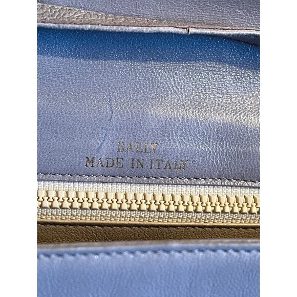 1970s BALLY of Switzerland GUC Leather Crossbody Messenger Flap Bag Gray Italy - Picture 8 of 9